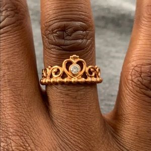 Princess Tiara Crown Pandora Ring GOLD